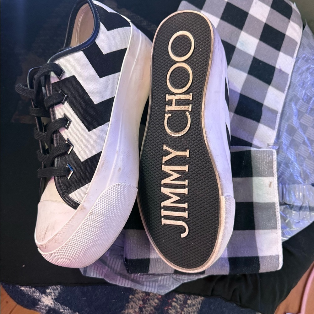 Jimmy Choo Black and White Sneakers